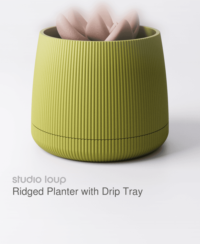 Ridged Planter with Drip Tray 3d model