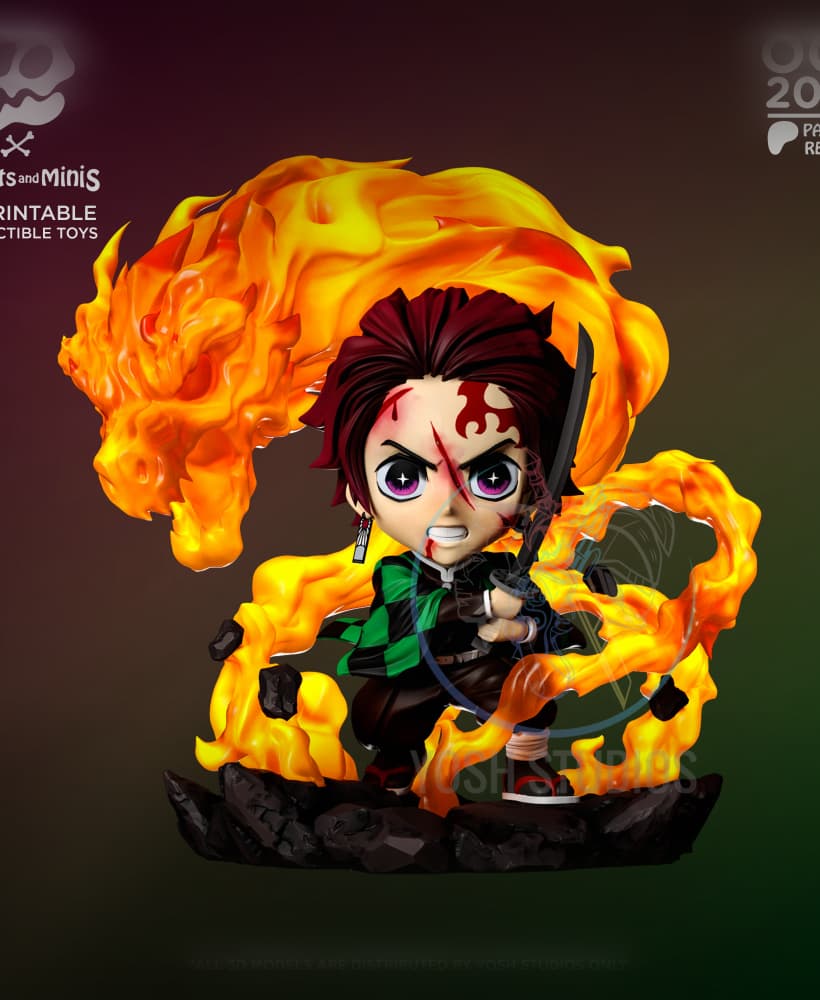 Fire Spirit Swordsman 3D Printer File STL 3d model