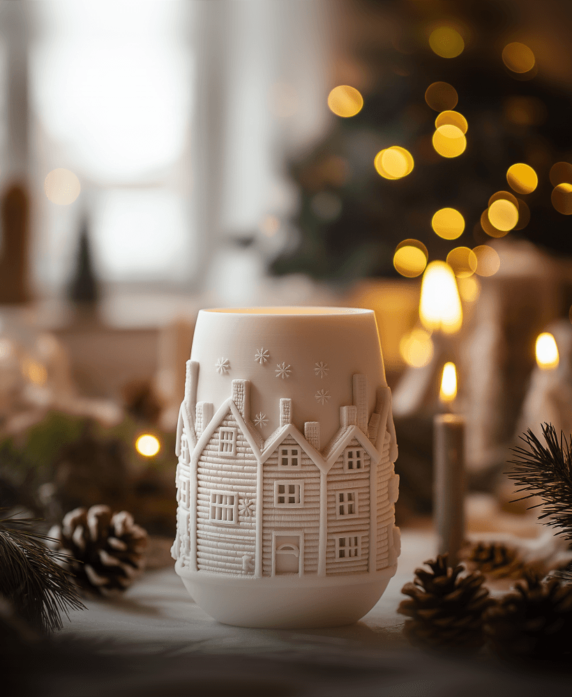 Festive Houses Vase - Bring Holiday Magic Home 3d model