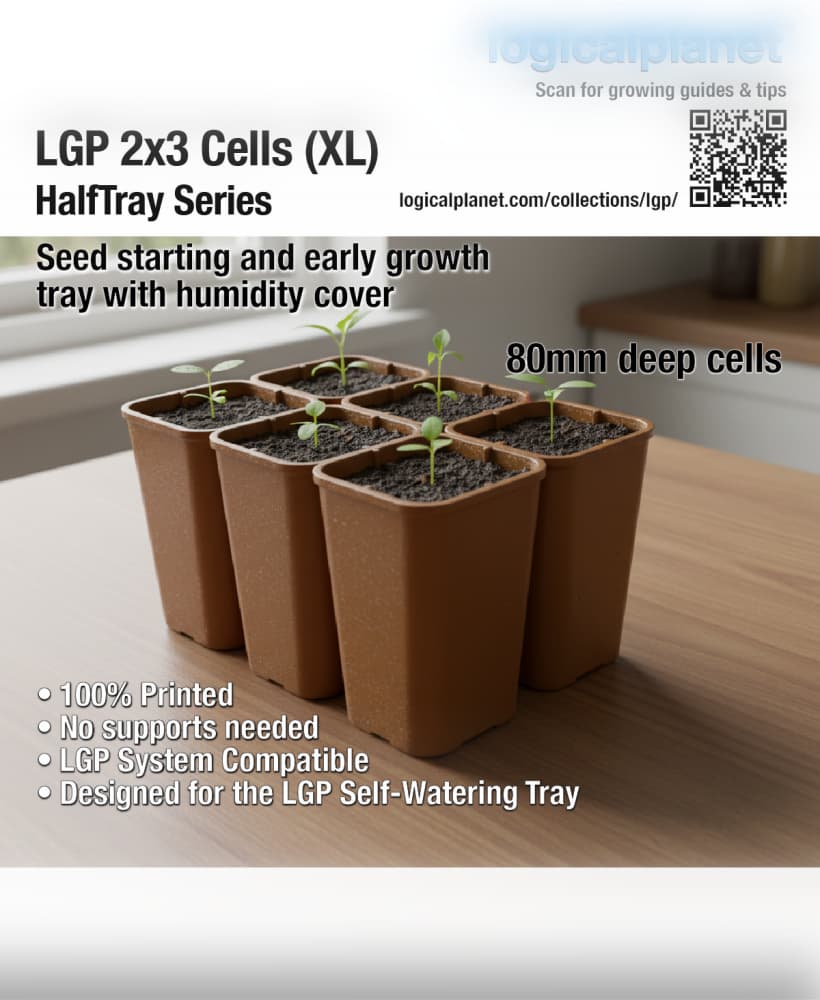 LGP 2×3 Cells XL HalfTray — Modular Seed Starting Tray for the Logical Grow Platform 3d model