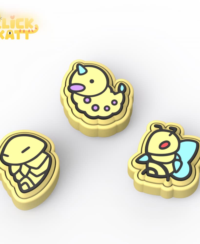 Monster 013-015 - Clicker Fidget Toy Keychain 3d model