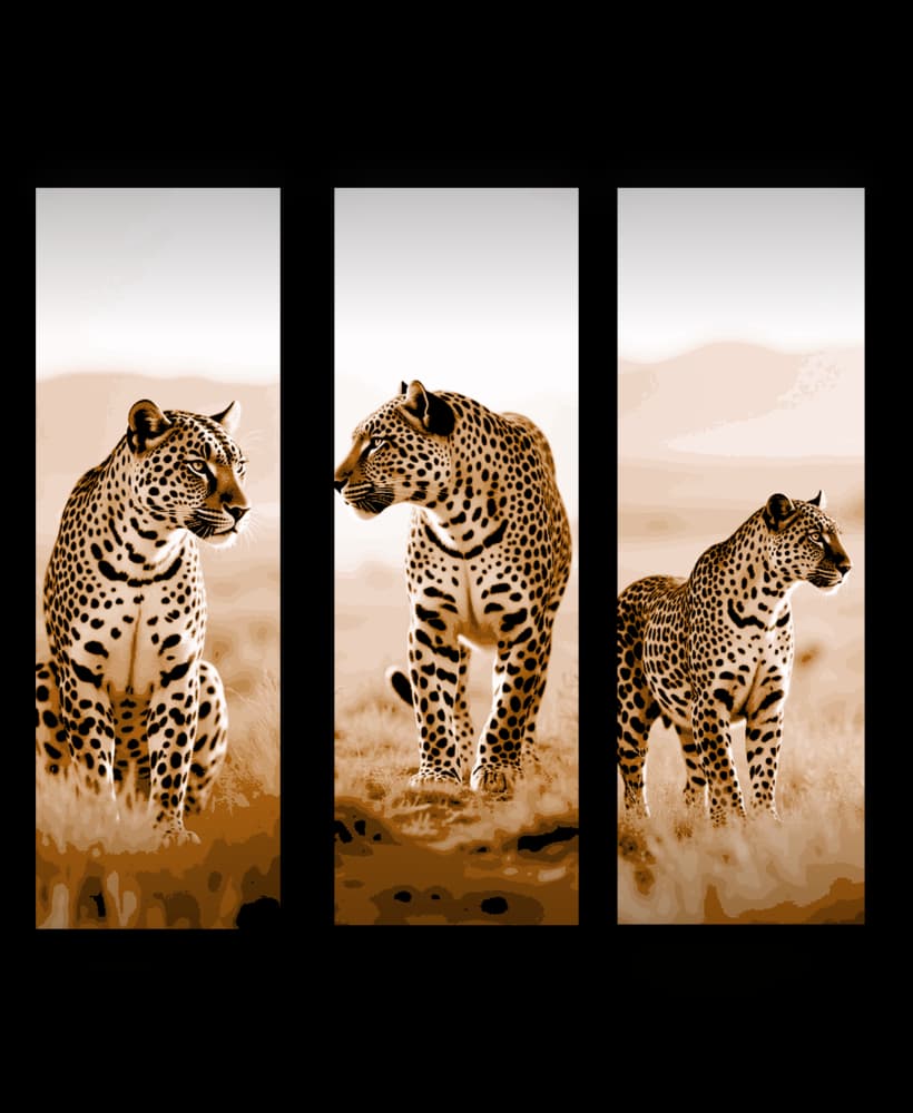 3d Designs of a Jaguar on the African Savannah - set of bookmarks 3d model