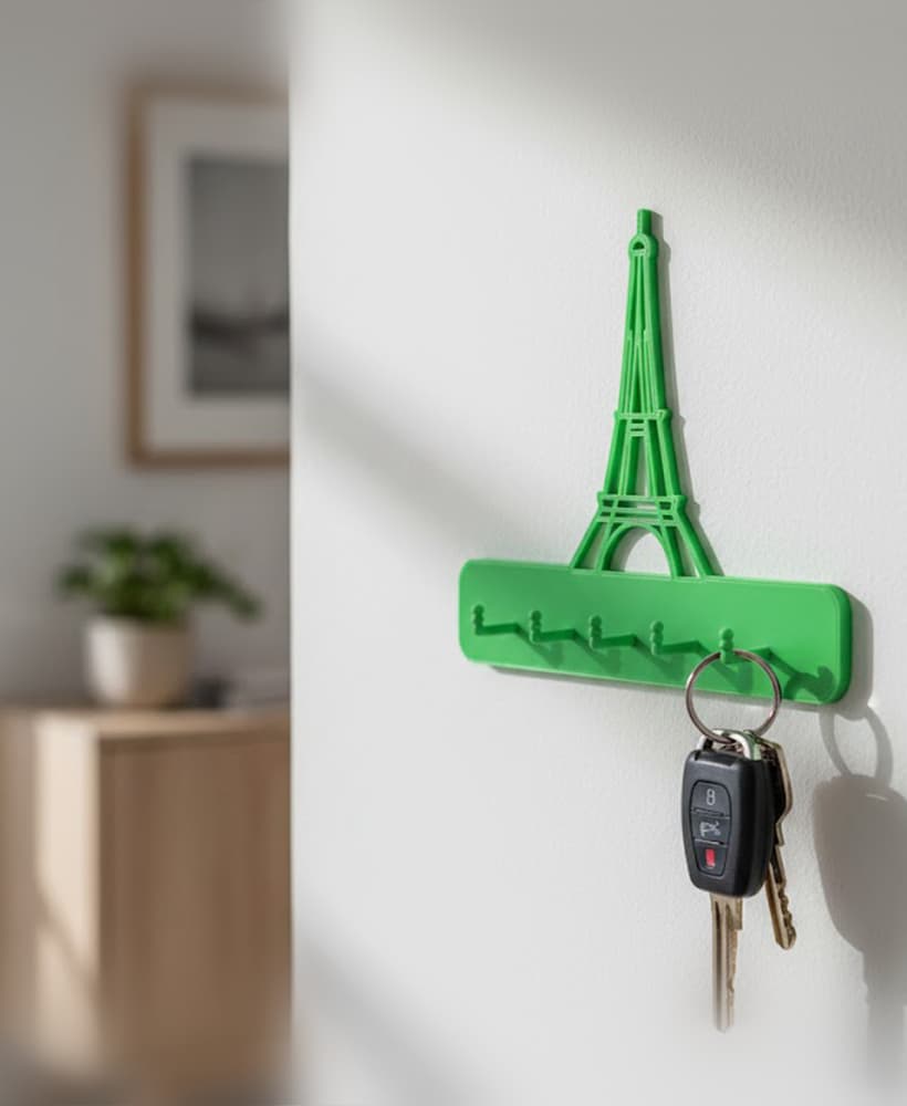 Modern Wall-Mounted Key Holder – Minimalist 3D Printable Entryway Organizer 3d model