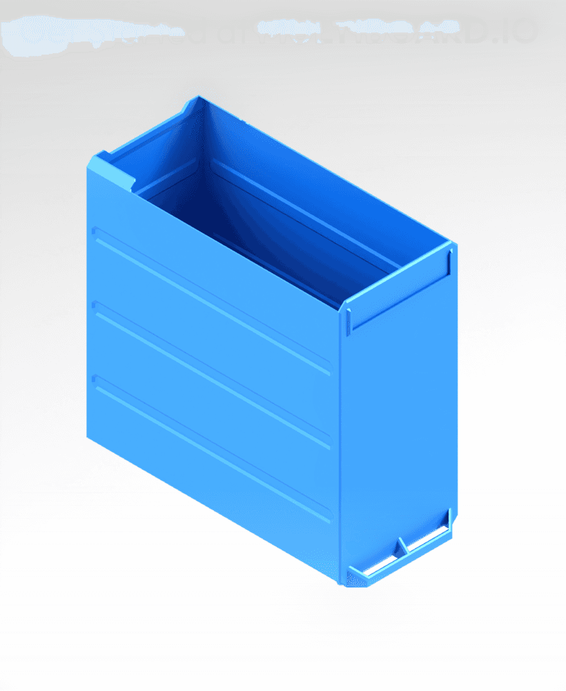 2x4x4 LU - Labelled - Magnetic - Simple Multibin Drawer 3d model