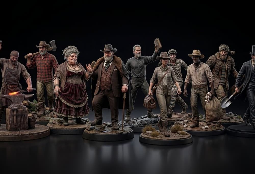 THE OLD WEST NPC PACK II - TOWNFOLKS COLLECTION (50MM STL) 3d model