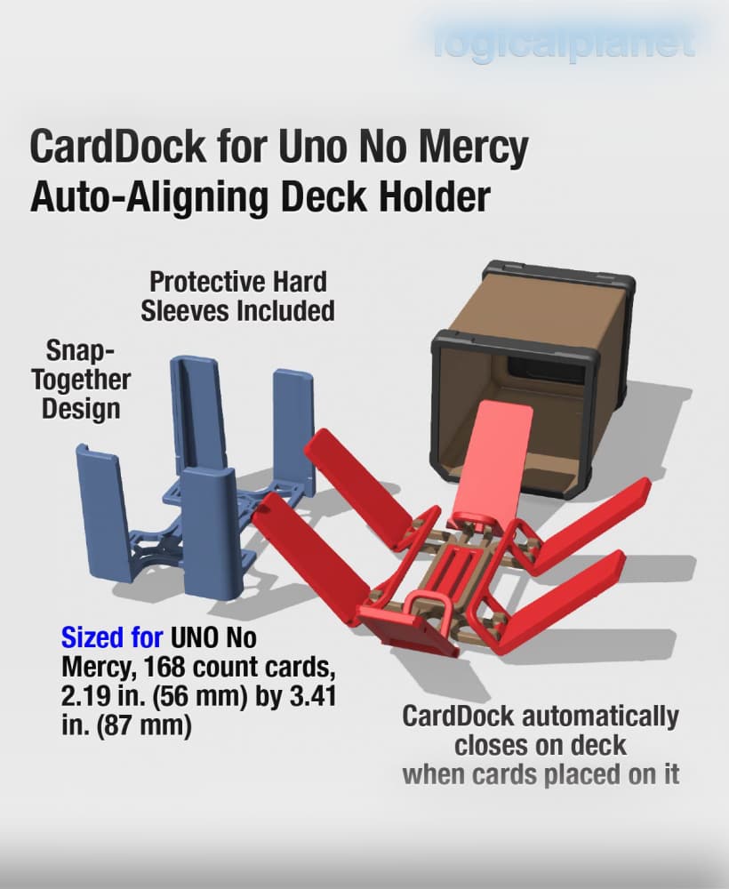 CardDock for Uno No Mercy - Auto-aligning Card Deck Holder and Case 3d model