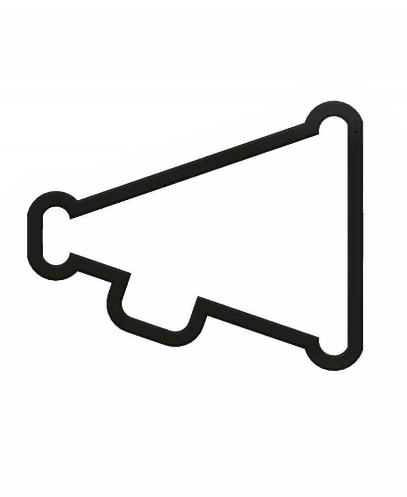 Megaphone Cookie Cutter STL File - 4 inches 3d model