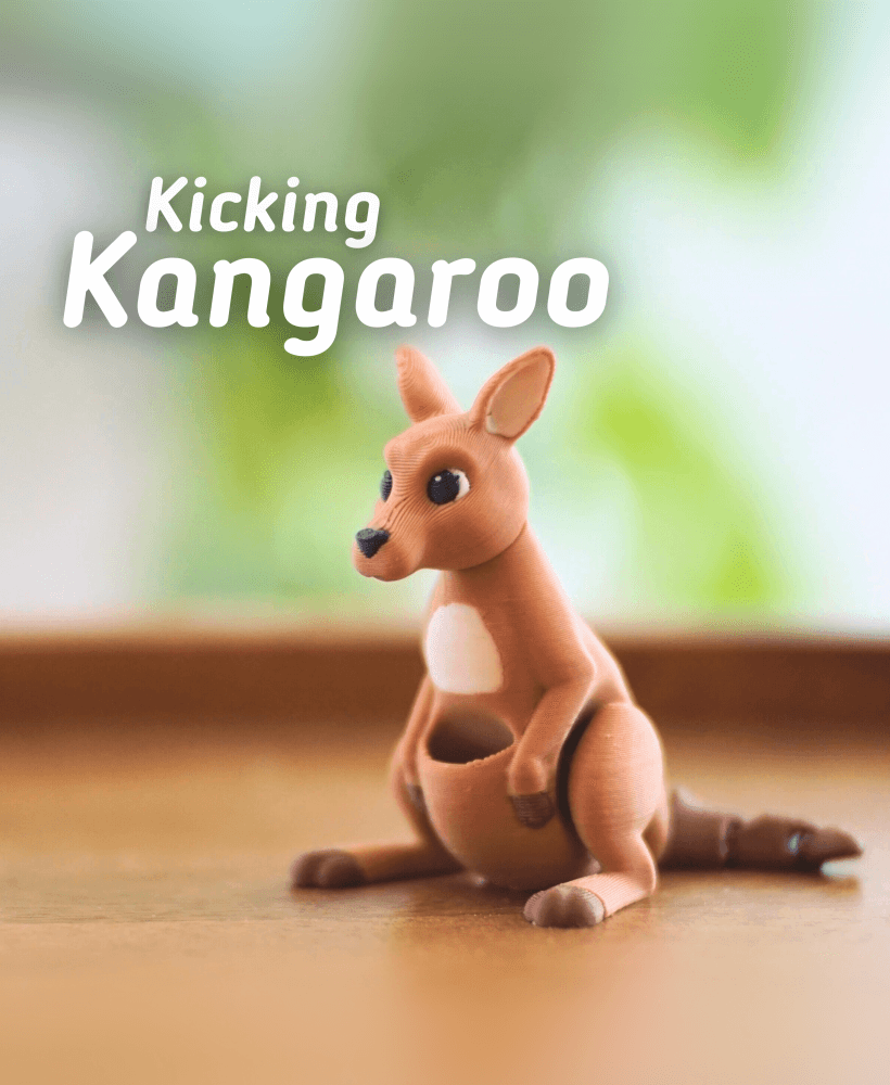 Kicking Kangaroo - Articulated Fidget Kangaroo - Ludo Flexy 3d model