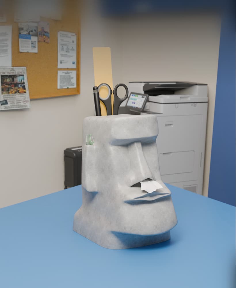 Moai Tissue Box 3d model