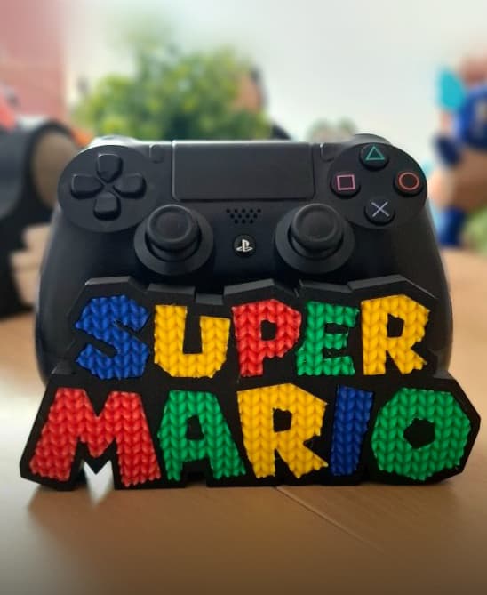 Super Mario (Logo) - Controller Holder Multiparts 3d model