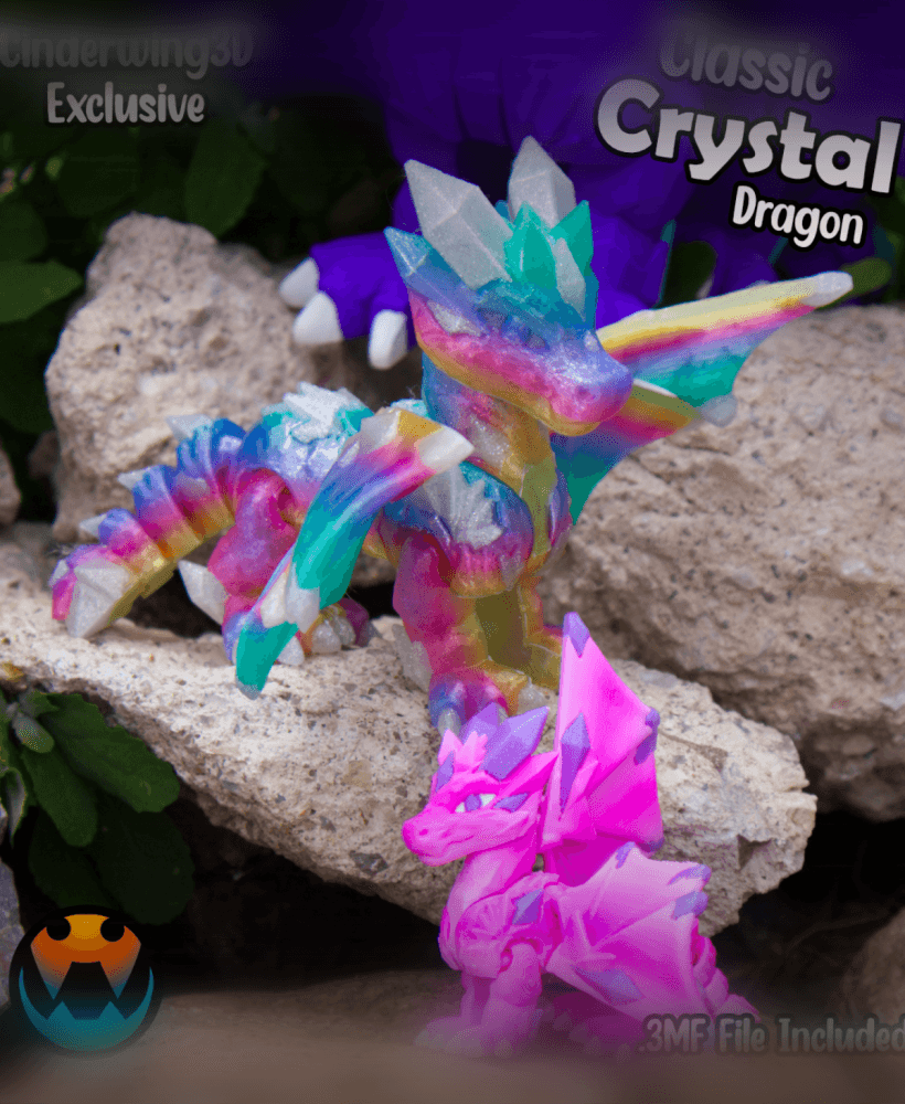Classic Crystal Dragon 3d model