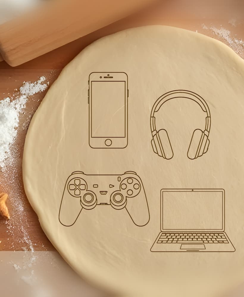 Gamer Set Cookie Cutter, Biscuit Cutter 3d model