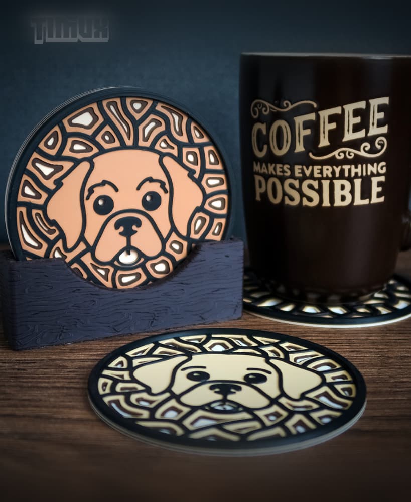 LABRADOR & GOLDEN RETRIEVER COASTER 3d model