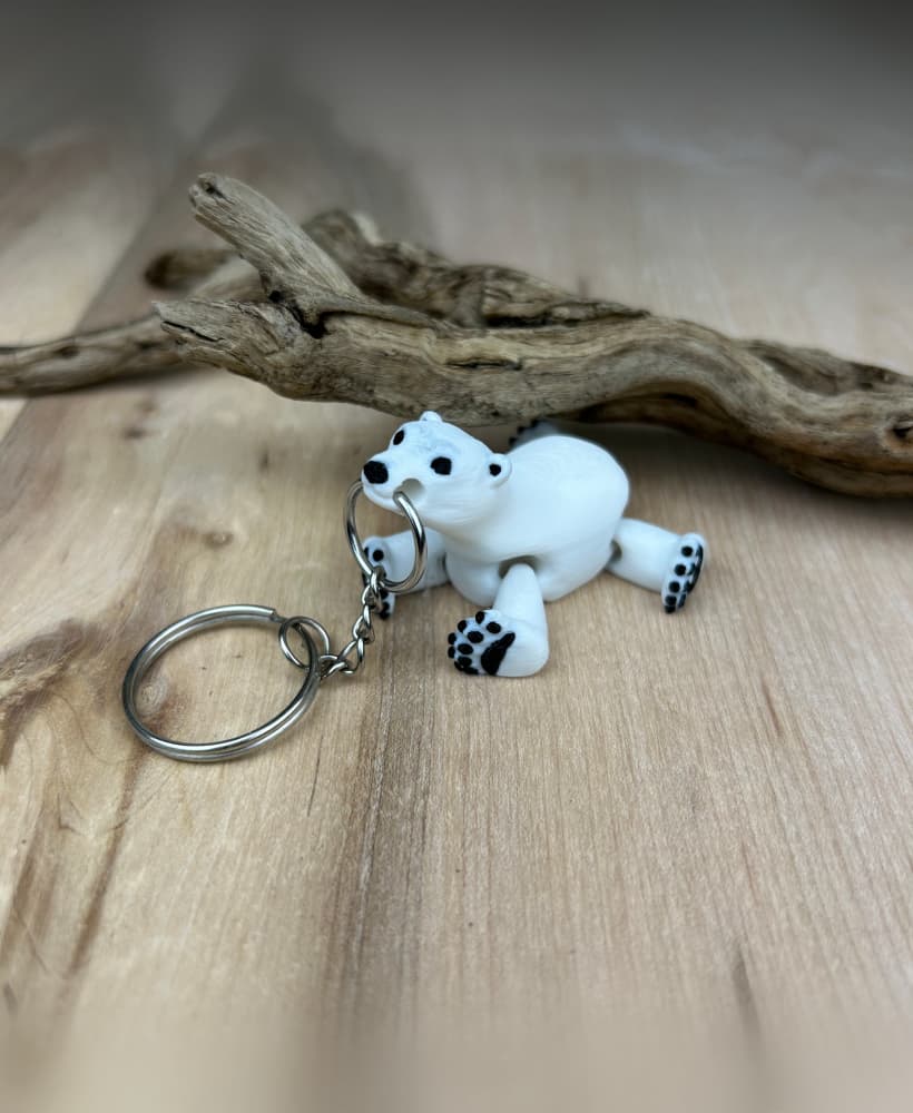 Polar Bear Fidget Keychain 3d model