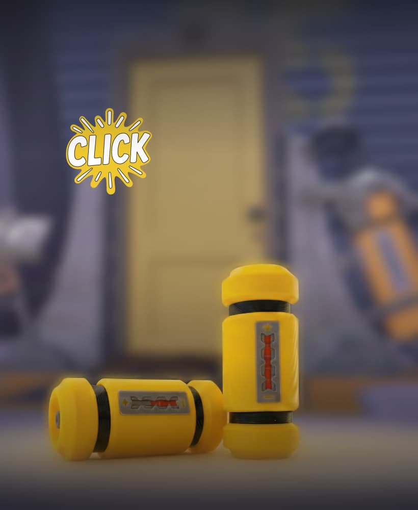 Scream Canister Fidget Clicker Keychain - Double Click 3d model