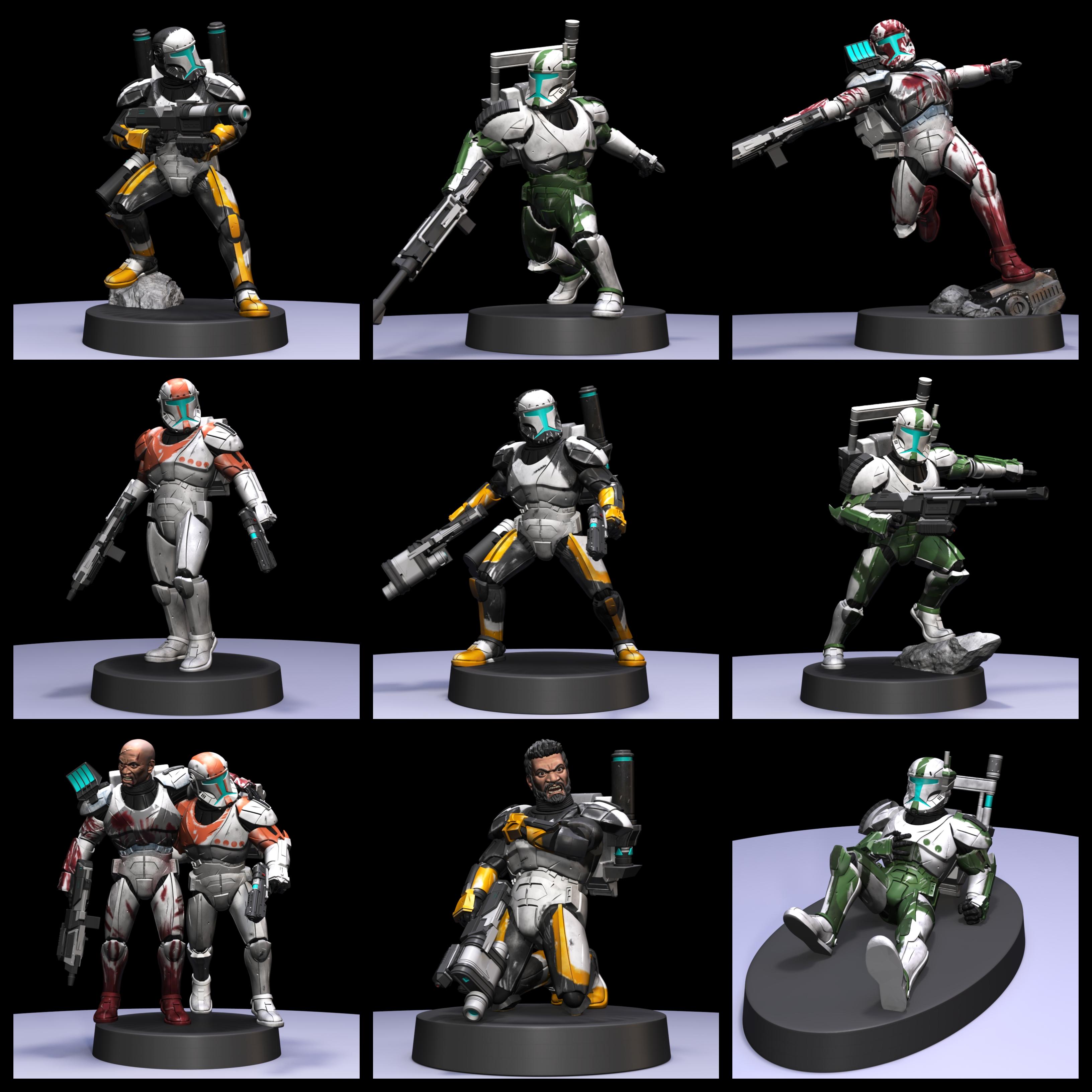 [New Files and Free Download!] The Republic Commando miniatures have been added to the February Miniature rewards!