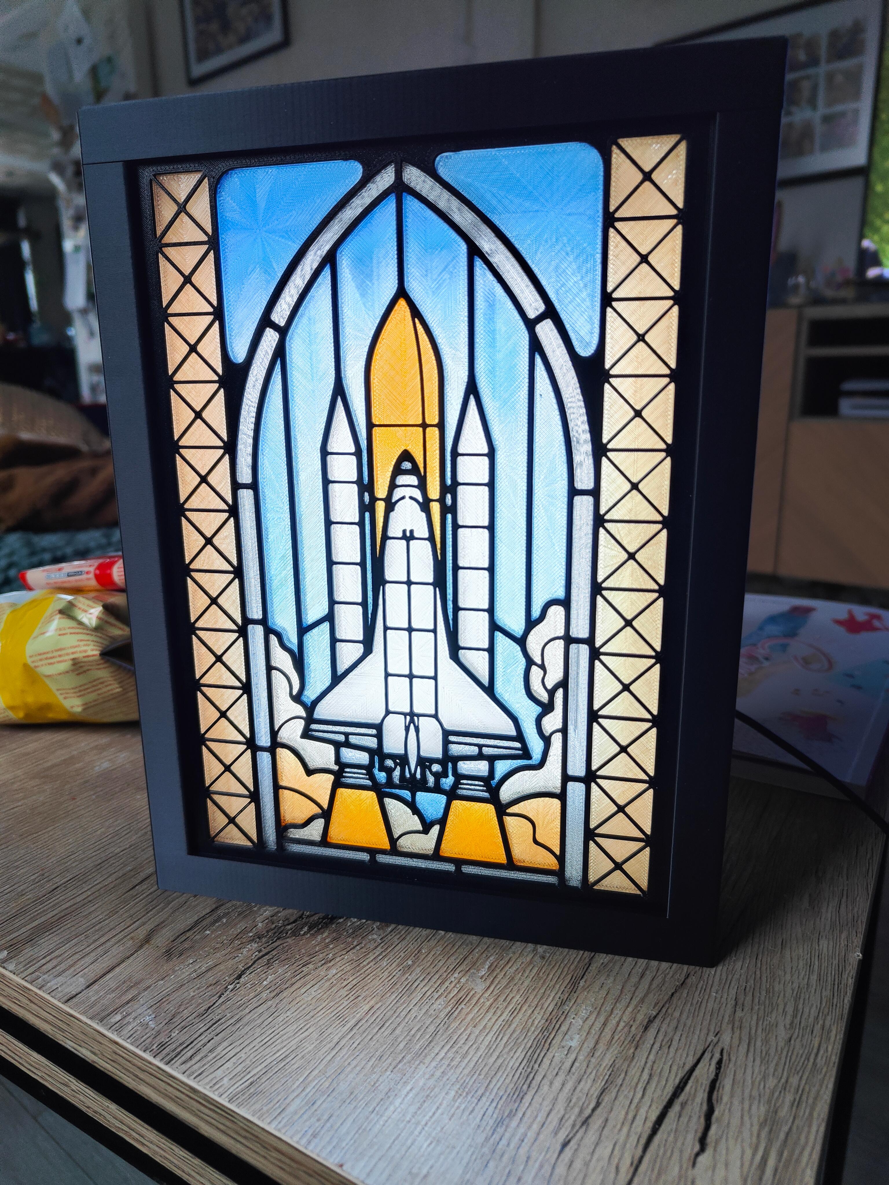 Stained Glass Space Shuttle Lightbox