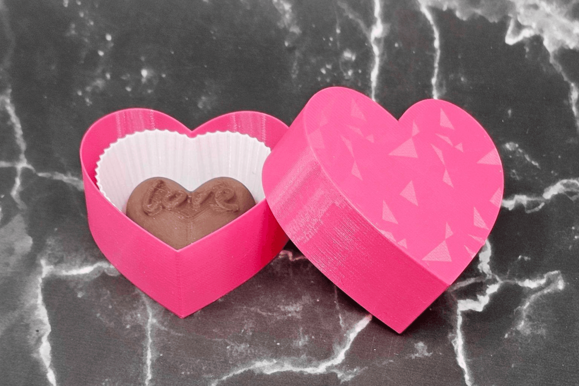 "love" chocolate heart | candy cup | vase mode heart-shaped box by Karen Chau Designs