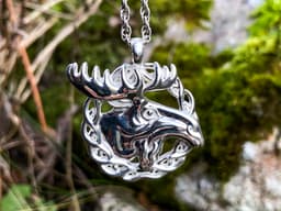 Moose Necklace Pendant Jewelry Gift 3d model