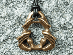 Samurai Bushido Leather Cord Necklace Pendant Ninja Ninjutsu Fantasy Japan Jewelry Gift 3d model
