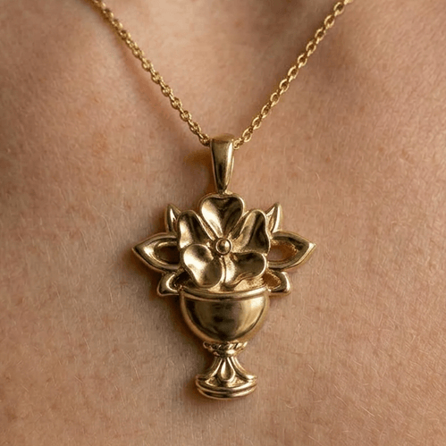 The Rose and the Holy Grail Pendant Necklace Jewelry Gift 3d model