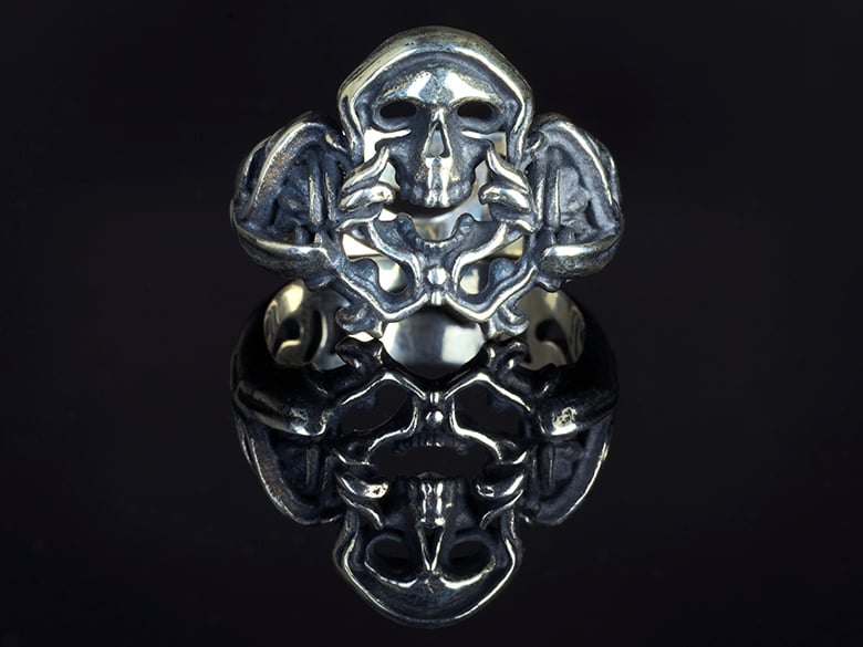 Skull Snake Ring Size 10 3d model