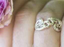 Two Hearts Love Grows Swedish Dalarna Kurbits Ring Size 7 3d model
