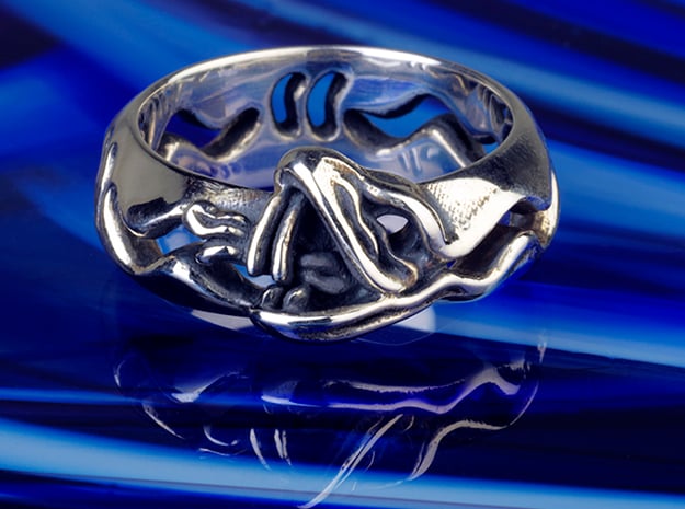 Sea Serpent Dragon Snake Ring Size 9 3d model
