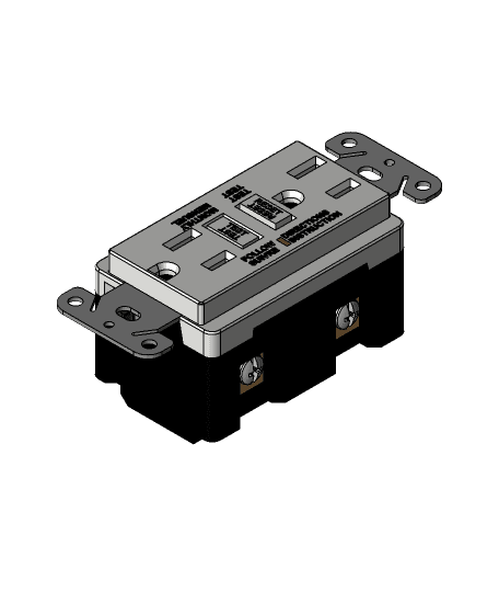 120V 20A Duplex Receptacle (Outlet) GFCI 3d model