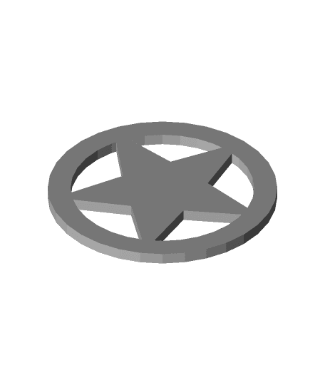Proto-pasta Sheriff Star Badge Metal Composite Test Piece 3d model