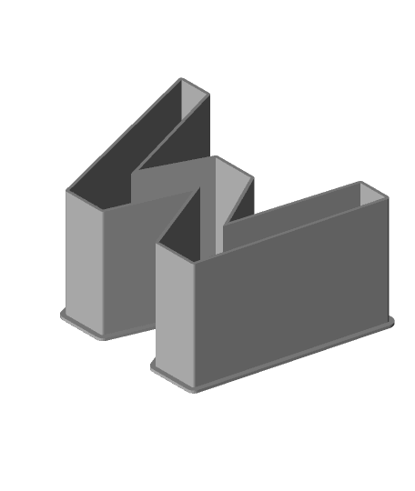 LATIN SMALL LETTER W, nestable box (v1) by PPAC full viewable 3d model