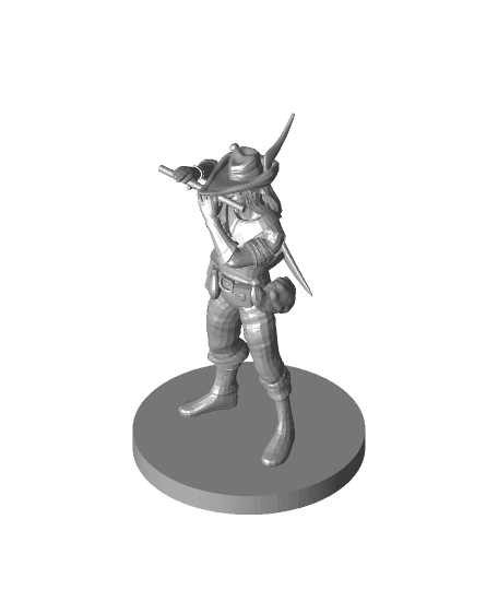 Human Male Bard with Flute 3d model