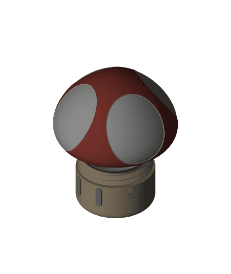 TOAD Mushroom from Mario World with Threaded lid! 3d model
