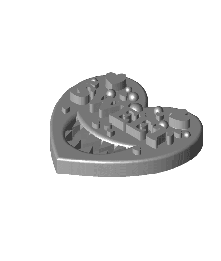 Mimic Remix of Simple Heart Box with Lid 3d model