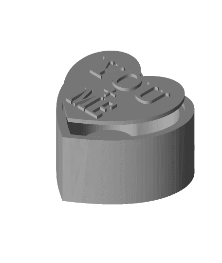 Initials Simple Heart Box with Lid Remix "You+Me" 3d model