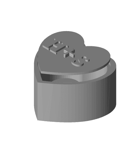 Initials Simple Heart Box with Lid Remix "H+S" 3d model