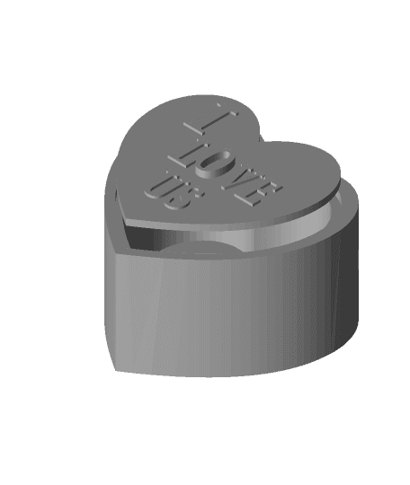 Simple Heart Box with Lid Remix "I Love Us" 3d model