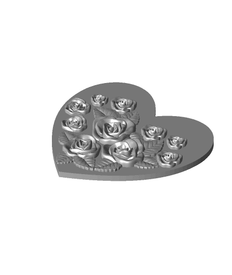 Rose Simple Heart Box with Lid 3d model