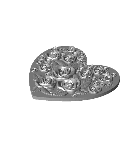 Remix of Simple Heart Box with Lid by viv3D full viewable 3d model