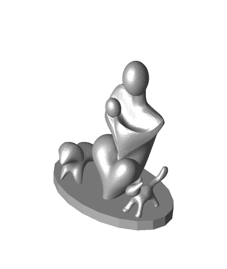 Abstract Mother, Child, Dog and Cat - #CCTMothersDayRemix 3d model
