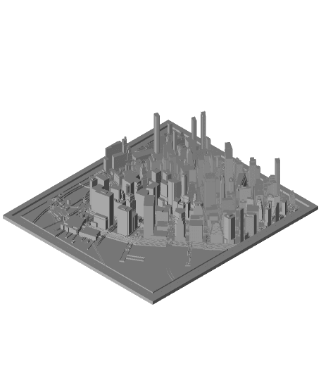 DOWNTOWN MANHATTAN TOPOGRAPHICAL MAP 3d model