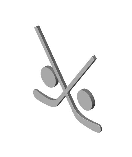 hockey sticks with pucks 3d model