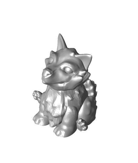 Chibi Wolf wolf pup (supportless)  by KyuubiNight full viewable 3d model