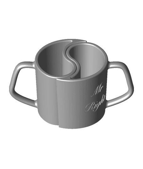 mr n Mrs right mugs by 3DMechanics full viewable 3d model