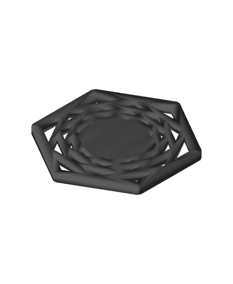 Geometric Hex Coaster 3d model