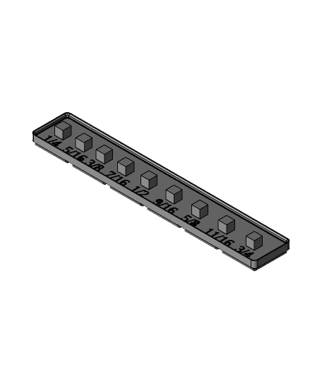 Gridfinity - SAE 3-8 Socket Holders 3d model
