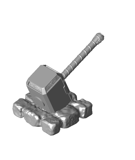 Thor's Hammer with Stand 3d model