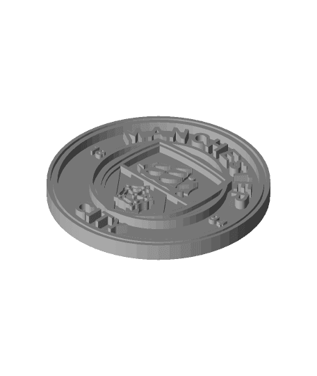 Convex Manchester City FC coaster or plaque 3d model