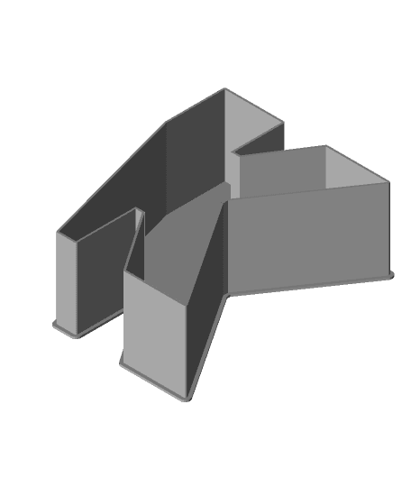 Partial K letter, nestable box (v1) 3d model
