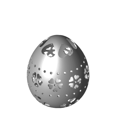 Egg Tealight Cover -Hearts 3d model